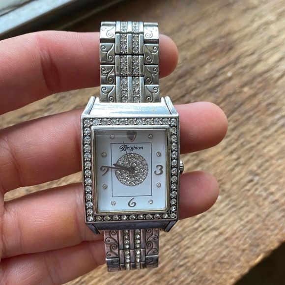 Sold- Brighton silver and Swarovski Crystal inset diamond bar watch